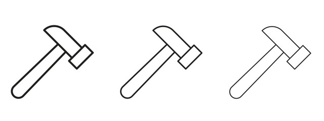 Hammer icon symbol for Info Graphic, Design Elements and Websites
