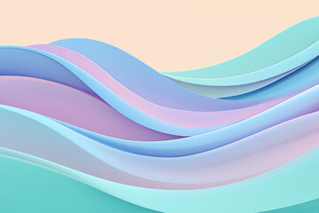 Abstract background with flowing pastel waves in soft blue, purple, and green hues.