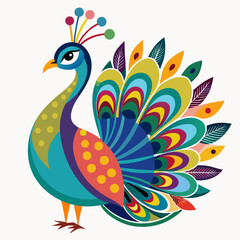 peacock with feathers