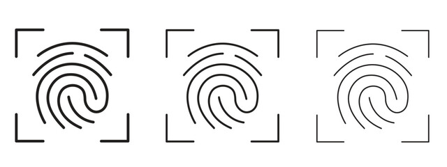 Fingerprint icon symbol for Info Graphic, Design Elements and Websites
