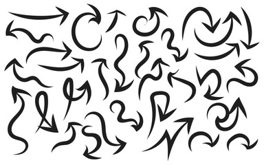Curved Arrows Vector Icons Set for Flow and Design.