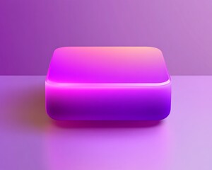 A bold purple repeat vector action icon glowing on a smooth gradient surface