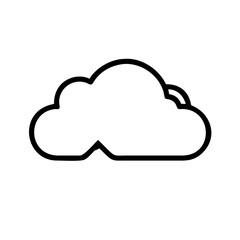 Minimalist cloud icon for data storage and network synchronization. Line art symbol representing cloud computing, online backup, and digital file transfer concepts.