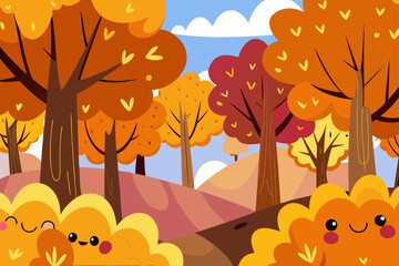 autumn landscape with trees