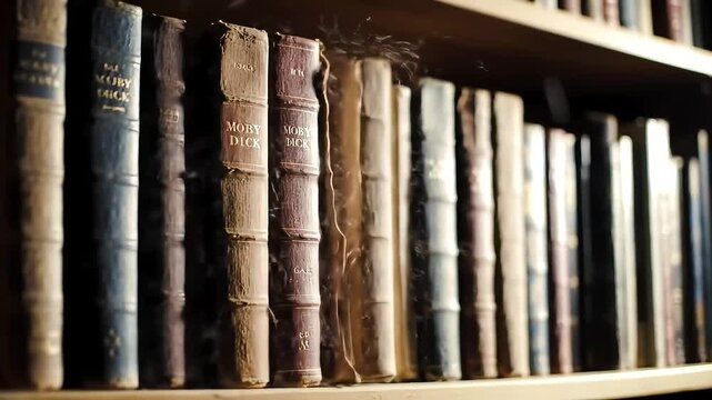 Literary Treasure Antique Bookshelf Showcasing Classic Literature