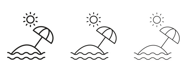 Beach icon symbol for Info Graphic, Design Elements and Websites