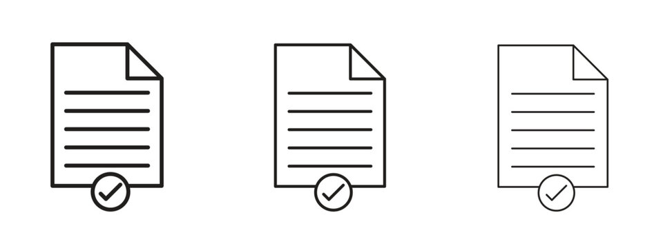 Accept document icon symbol for Info Graphic, Design Elements and Websites