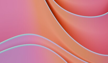 abstract curvy shape against the colourful background. Iridescent futuristic template