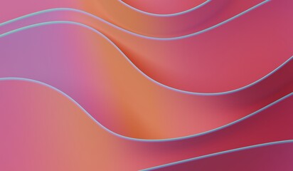 abstract curvy shape against the colourful background. Iridescent futuristic template