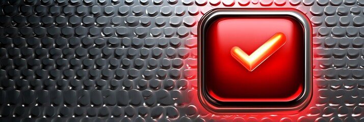 A vibrant red refresh vector action icon glowing on a polished metallic background