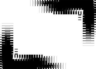 Vector frame black on a white background. Pattern of broken lines. Modern design element. for printing, advertising. Vector background with place for text. Striped corners