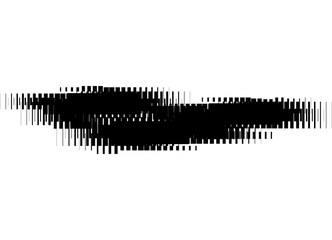 Vector striped spot black on white background. Background with space for text. Pattern of broken lines. Trendy design element for printing, advertising. Striped stripe