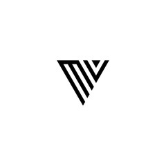 MV letter vector logo abstract