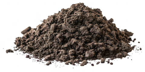 Pile of dirt and soil on transparent png background