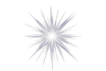 Bright starburst light effect with radiant beams spreading outward, set against a transparent background for versatile design use
