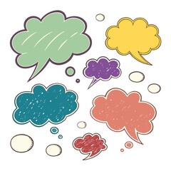 Handwritten Speech Bubbles Design on Cream