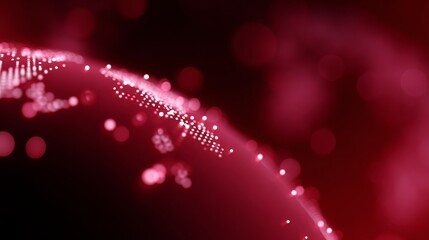 A stunning digital rendering of a glowing red planet with abstract lights. Captivating colors and patterns create a mesmerizing visual experience. 3