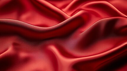 Obraz premium A smooth red silk fabric with soft lighting and shadows 