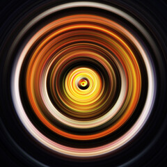 Fototapeta premium Colorful radial motion effect. Abstract rounded background. Color curves and sphere.