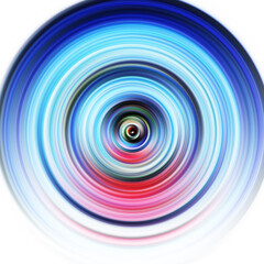 Colorful radial motion effect. Abstract rounded background. Color curves and sphere.