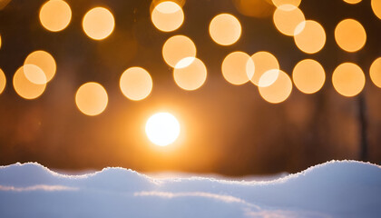christmas lights in the snow