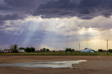 Stormy sky and scenic rural landscape in Nebraska