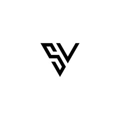 sv letter vector logo abstract