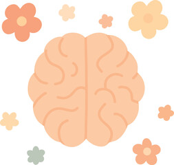 Brain Surrounded by Flowers 