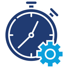Time Management Flat Blue Icon