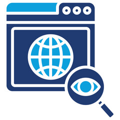 Web Visibility Flat Blue Icon