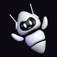 Robot 3D Female Cute Floating