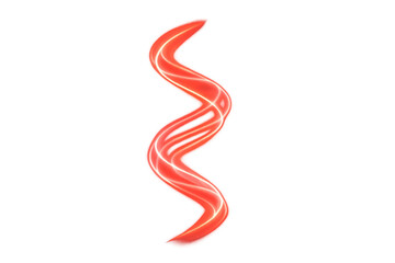 Rotating red dna helix glowing against transparent backdrop, symbolizing genetic research and technological innovation