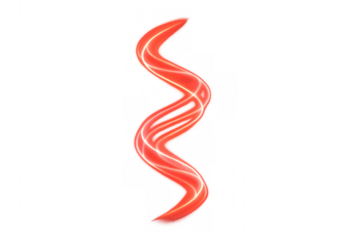 Rotating red dna helix glowing against transparent backdrop, symbolizing genetic research and technological innovation