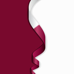 Qatari flag wavy abstract background layout. Vector illustration.