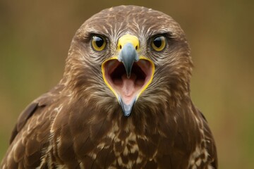 Naklejka premium A Hawk's Intense Gaze Captivates the Soul