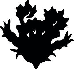 Graffiti Coral Abstract Black Silhouette Vector