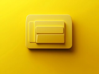 Smooth 3D vector file folder icon with shadows on a bright yellow background