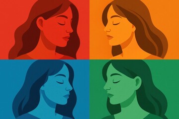 A Study in Colorful Portraits of Women