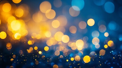 Abstract background in blue and yellow tones. long exposure of lights.