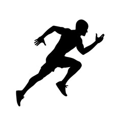 silhouette of a man running