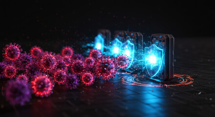 Cyber Shield Protecting Against Virus Safeguarding Digital Health and Data from Cyber Threats