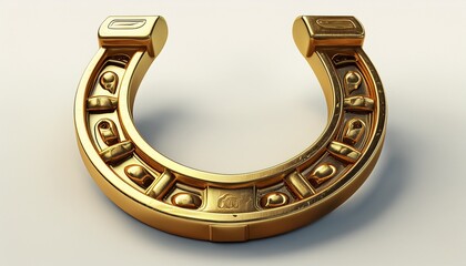 golden horseshoe isolated on white background