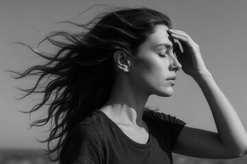 Obraz premium A Moment of Reflection in Monochrome