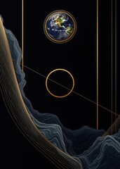 Elegant Black Background With Golden