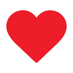Simple bold red heart shape on white background