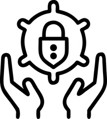 protection vector icon on white or transparent background. Smart home Stroke icon collections. Editable Stroke icon collection Outline icon.