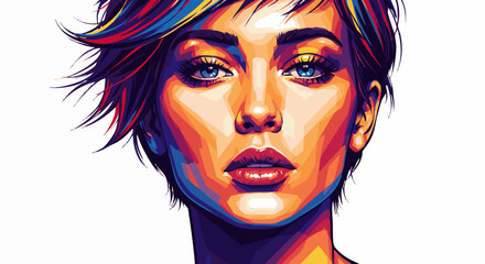 Modern Woman Headshot Illustration