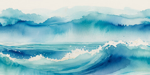 Abstract white and blue wave background. Abstract wave ocean web banner background.	