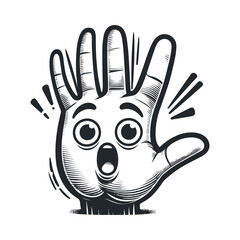 surprised hand cartoon vector illustration