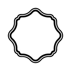 Decorative badge frame silhouette with layered border in elegant vector illustration